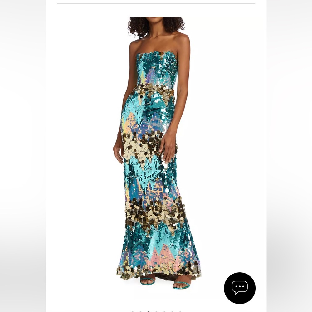 NWT Bronx and Banco XS Farah Strapless Sequin Gown